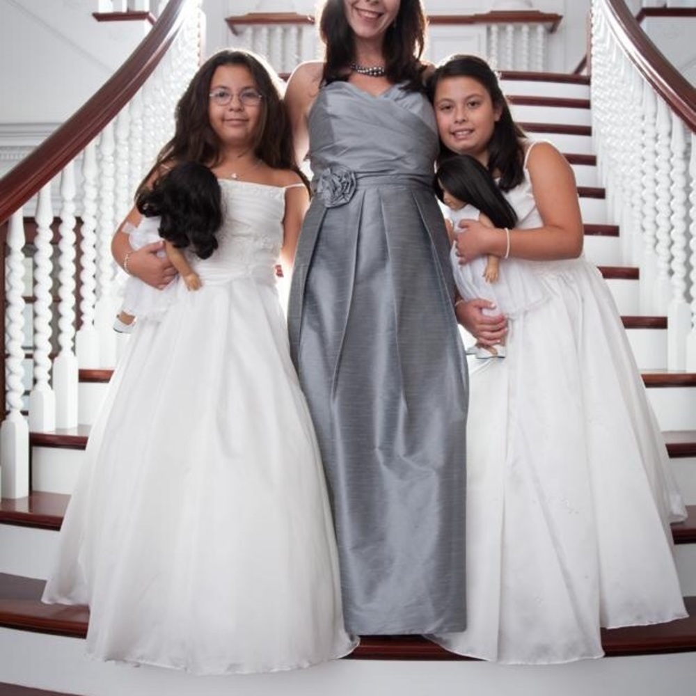 Alfred Sung raw silk bridesmaid dress